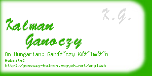 kalman ganoczy business card